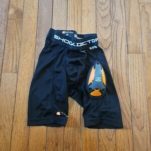 Shock Doctor Compression Shorts with Protective Cup, Boys Small